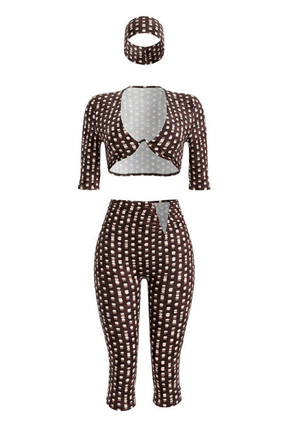 Abstract Print U-Bar Capri Set Lavish Daily