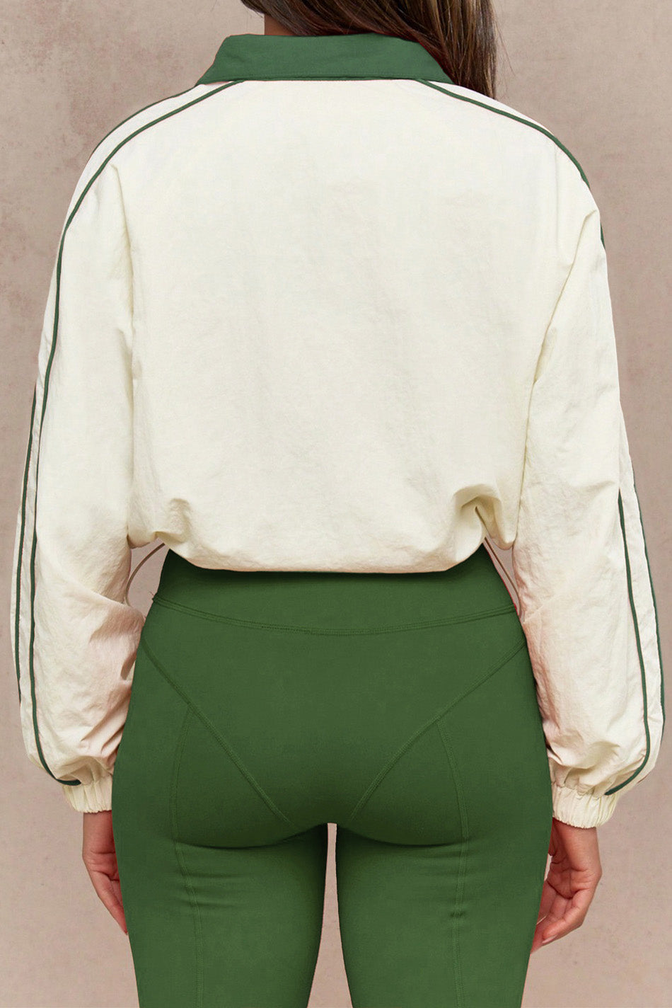 Drawstring Waist Nylon Top & Yoga Pants Activewear Set Lavish Daily