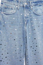 Rhinestone Straight Leg Jeans Lavish Daily