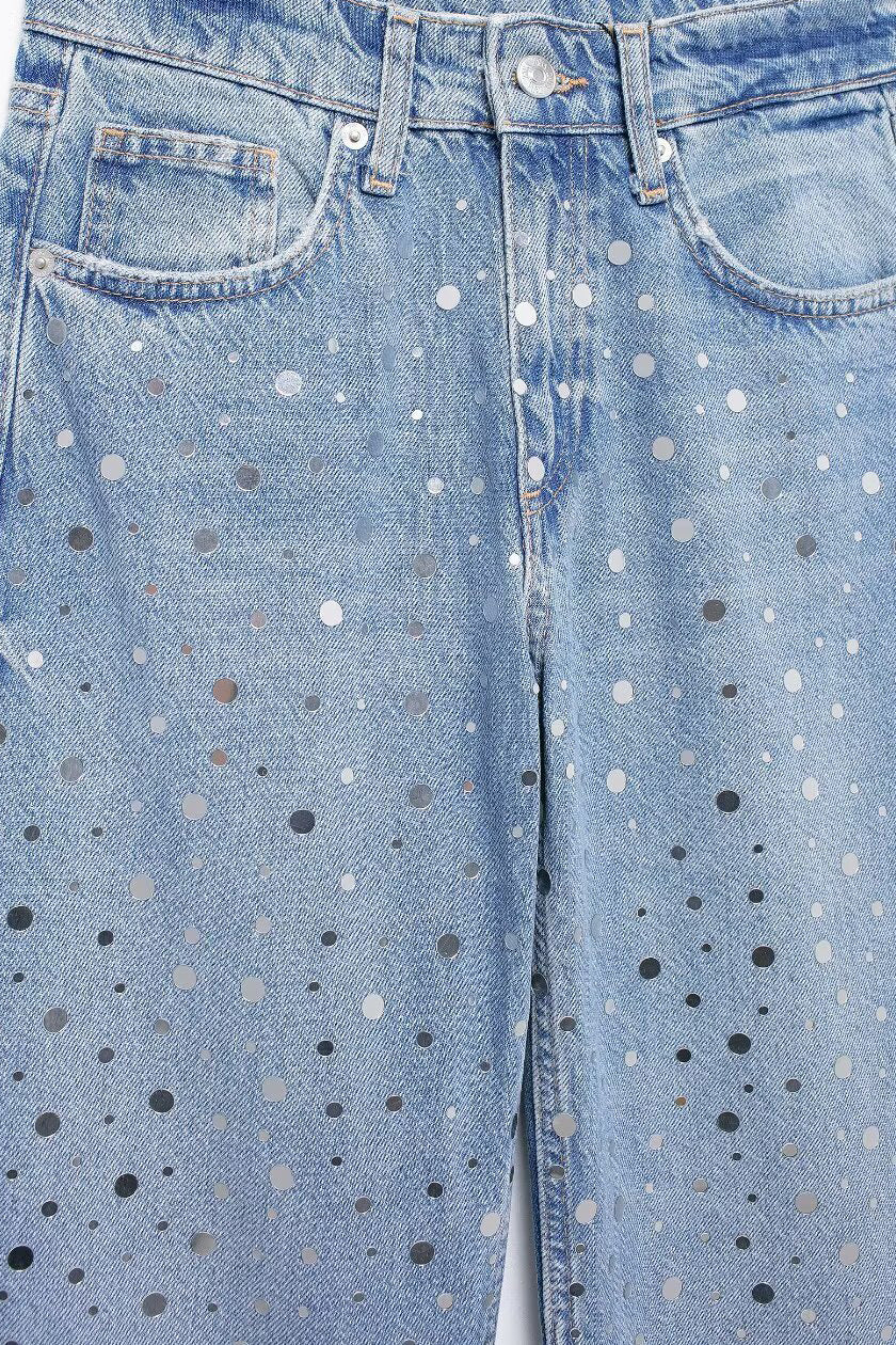 Rhinestone Straight Leg Jeans Lavish Daily