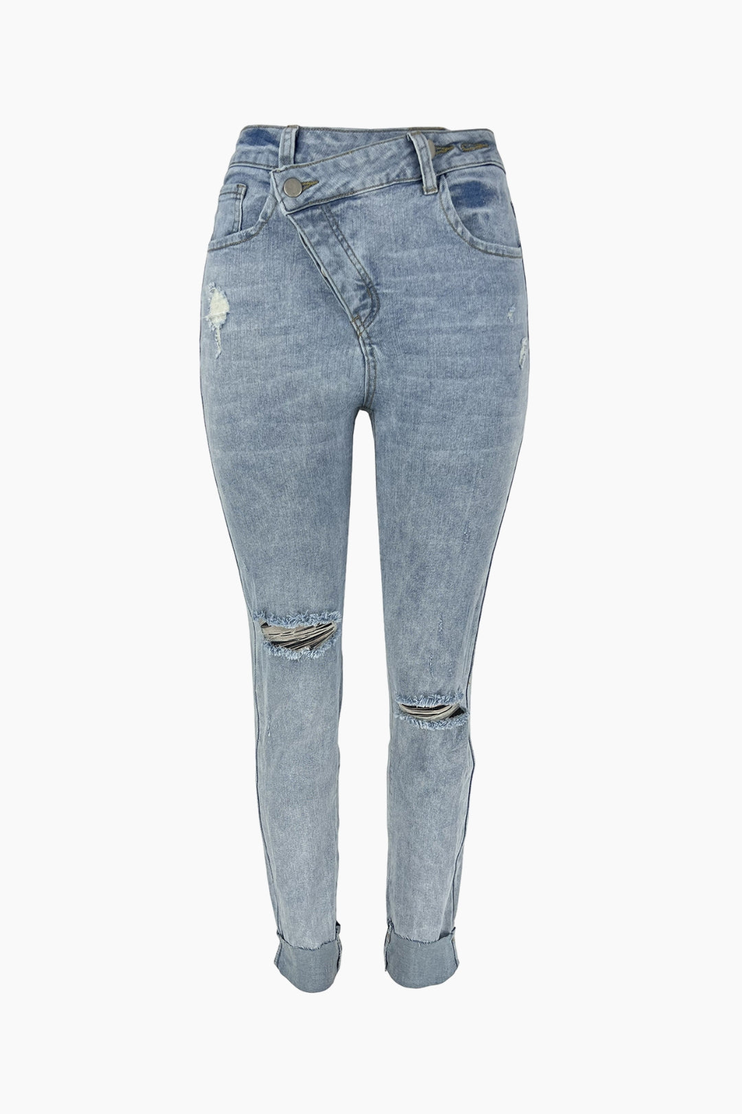 Ripped Stretch Denim Jeans Lavish Daily