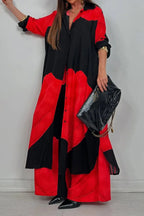 Colorblock Loose Shirt & Pants Set Lavish Daily