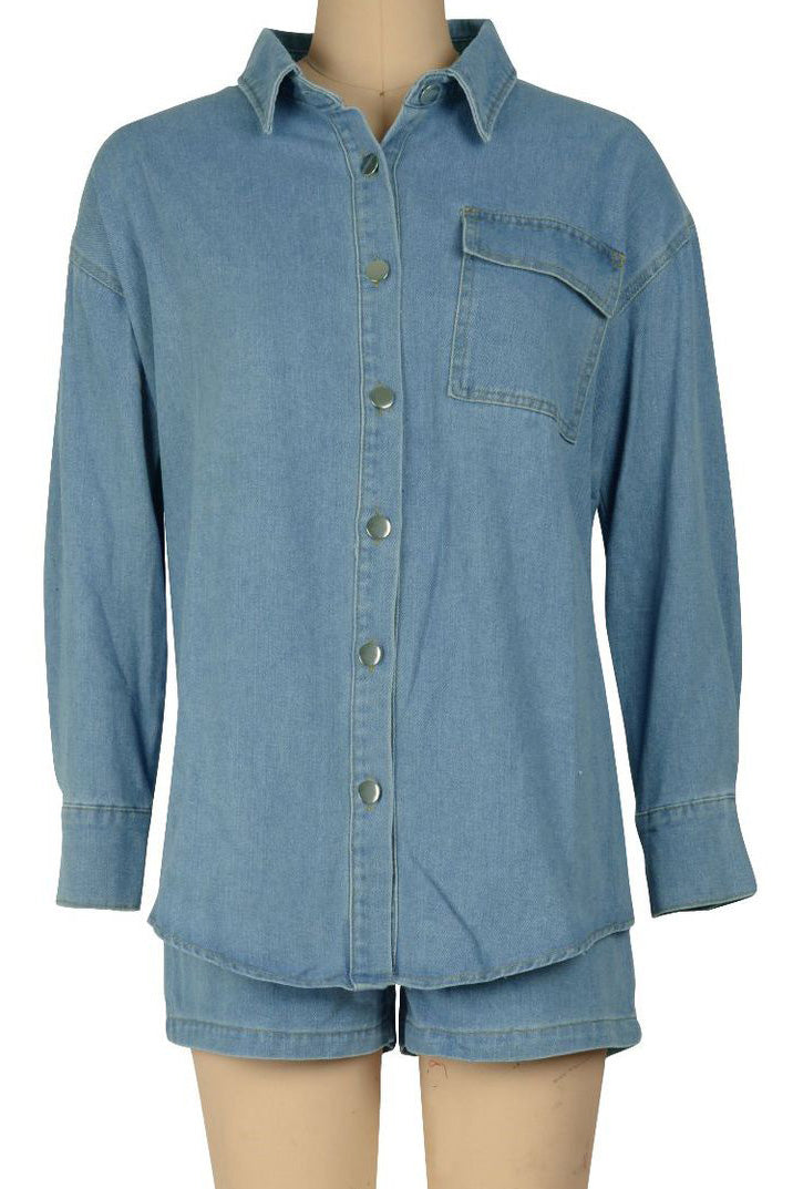 Denim Jacket & Shorts Set Lavish Daily