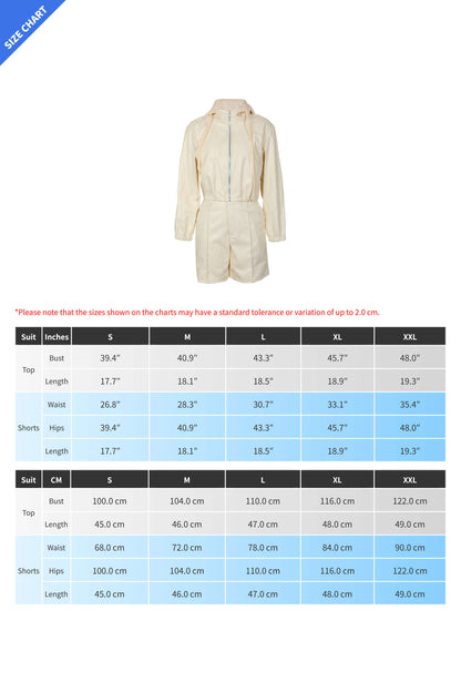 Faux Leather Hooded & Shorts Set Lavish Daily