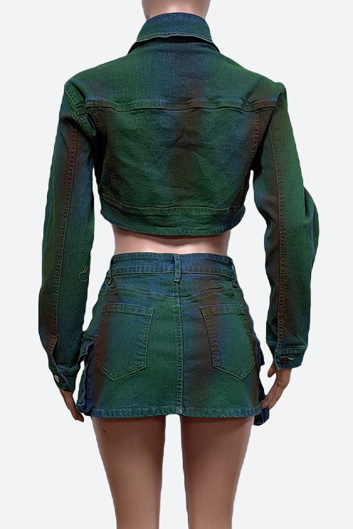 Cargo Denim Skirt Set Lavish Daily