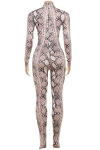 Print Turtleneck Long Sleeve Jumpsuit Lavish Daily
