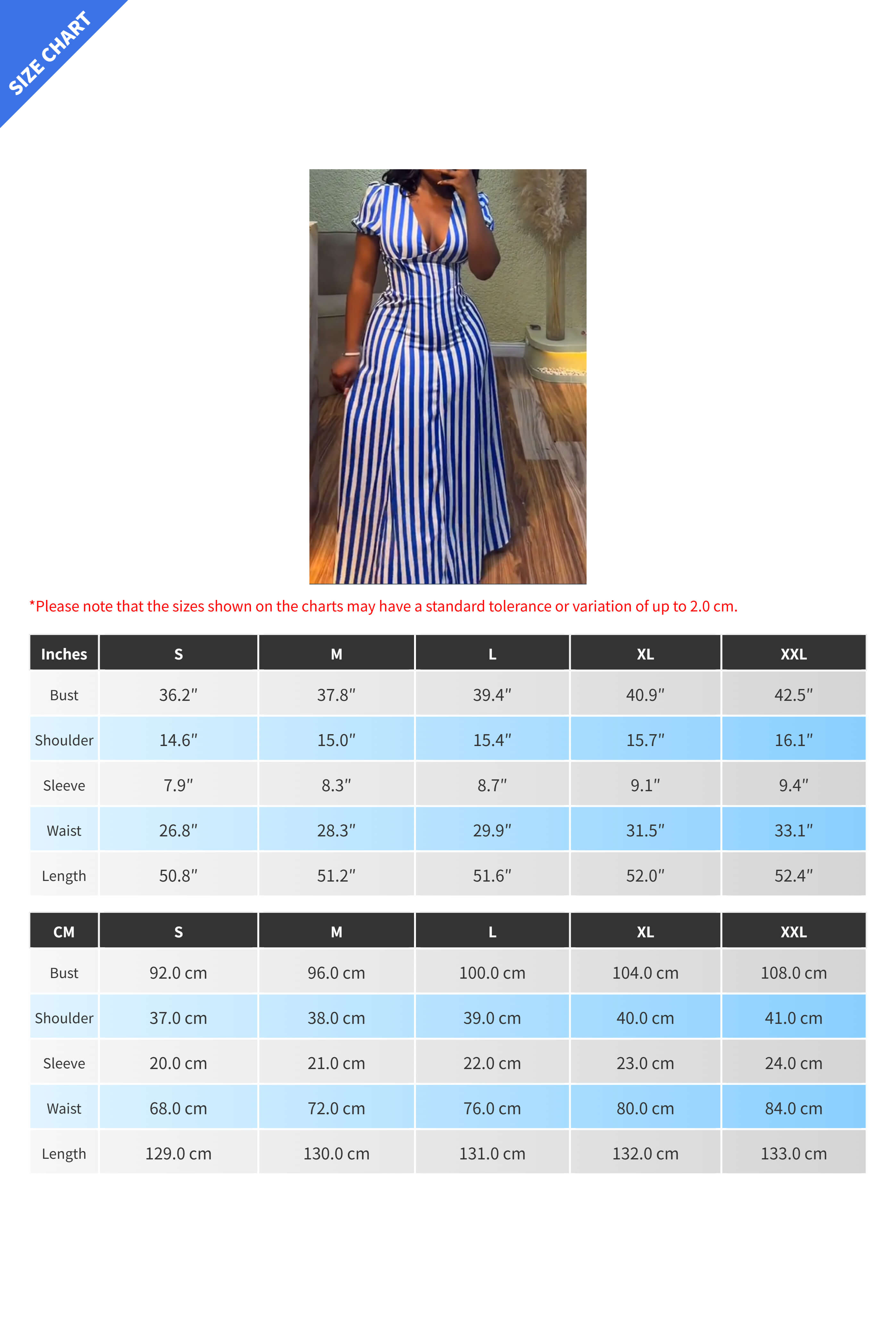 V-Neck Puff Sleeve Striped Maxi Dress Lavish Daily