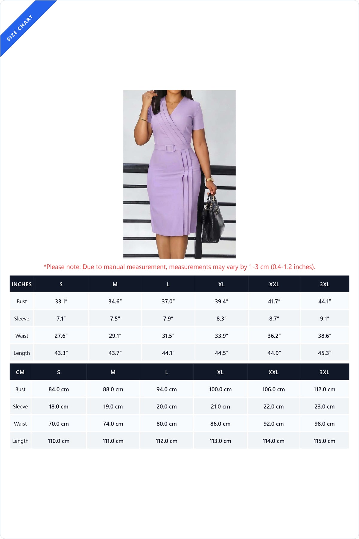 Tailored V-Neck Belted Pleated Pencil Dress Lavish Daily