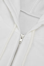 Hooded Zip-Up Sweatshirt & Folded Shorts Set Lavish Daily