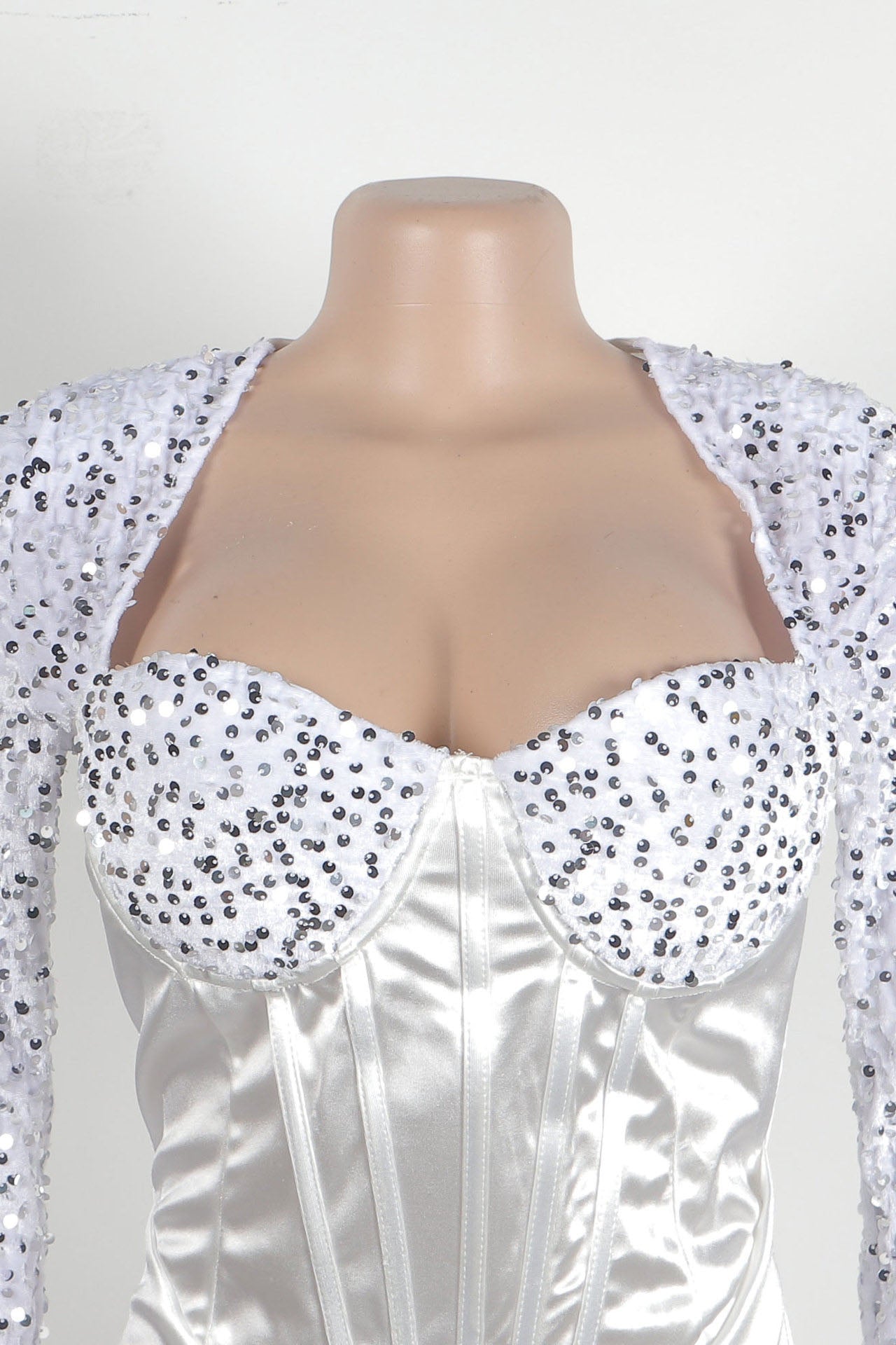 Split Square Cut Collar Stretch Sequin Dress Lavish Daily