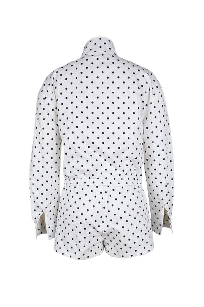 Polka Dot Zip-Up Jacket & Shorts Set Lavish Daily
