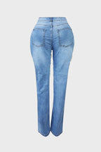 Rhinestone Denim Jeans Lavish Daily