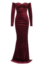 Elegant Off-Shoulder Velvet Dress Lavish Daily