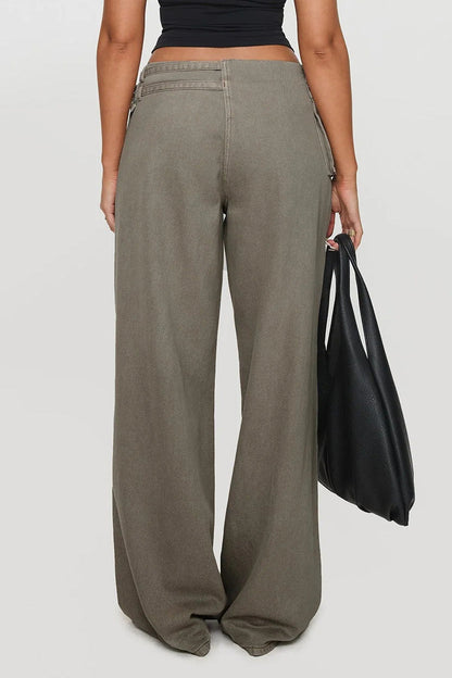 Low-Rise Wide-Leg Cargo Jeans Lavish Daily
