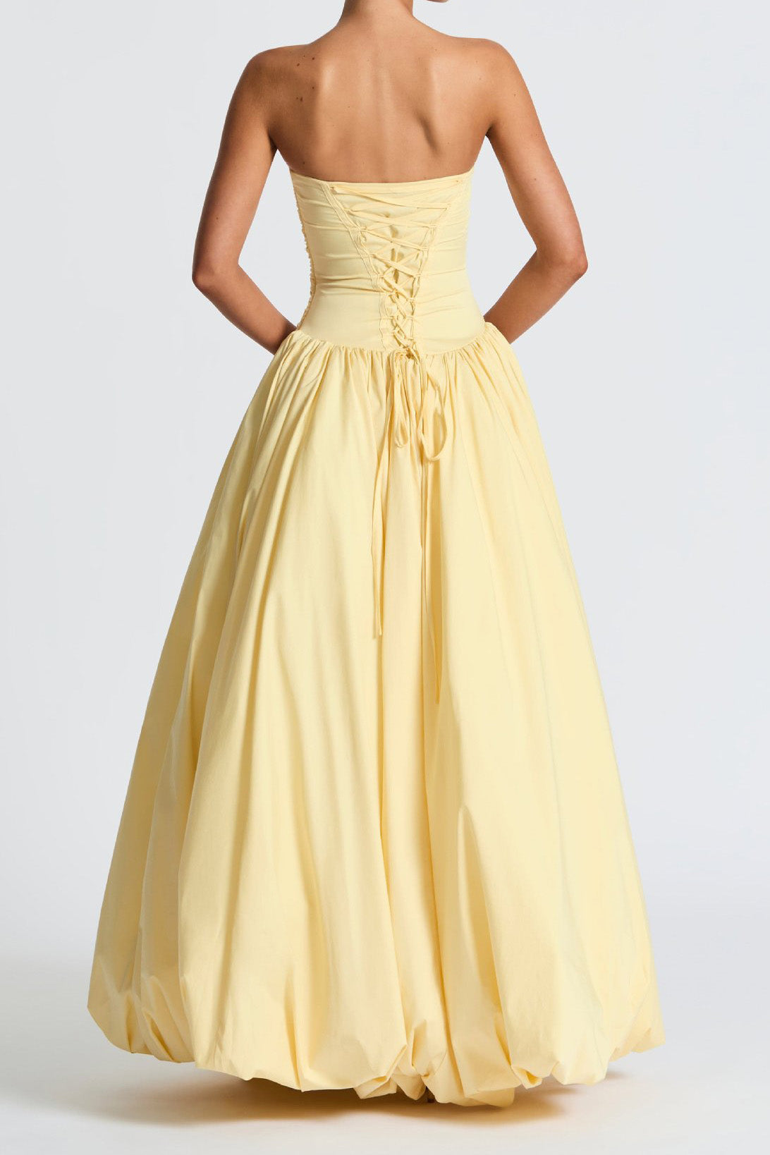 Strapless Ruched High-Slit Evening Gown Lavish Daily