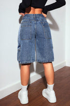 Knee-Length Casual Multi-Pocket Jeans Lavish Daily