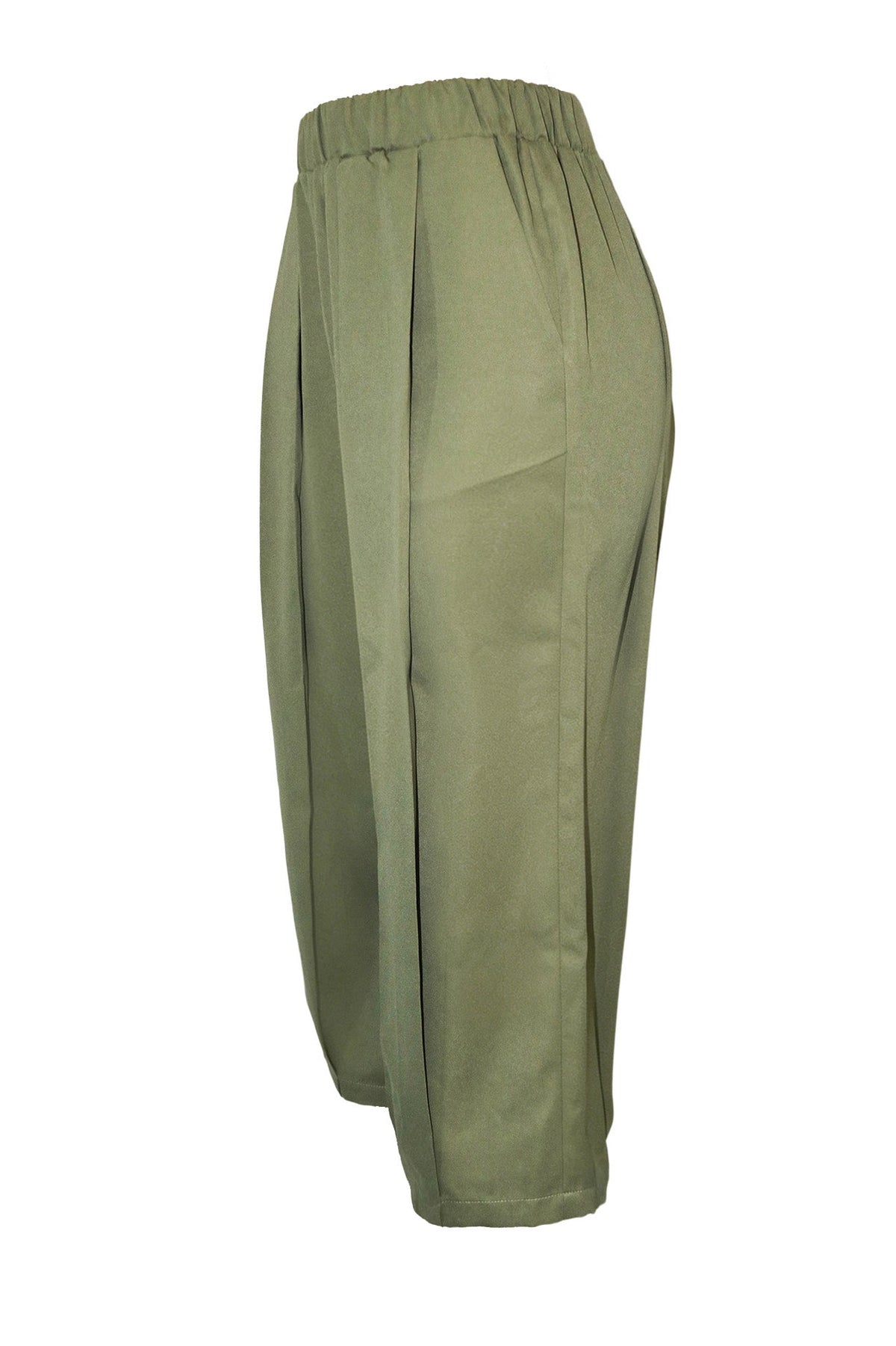High Waist Pleated Wide Leg Culottes Lavish Daily