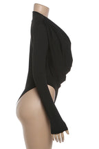 Elegant Swing Collar Long Sleeve Bodysuit Lavish Daily