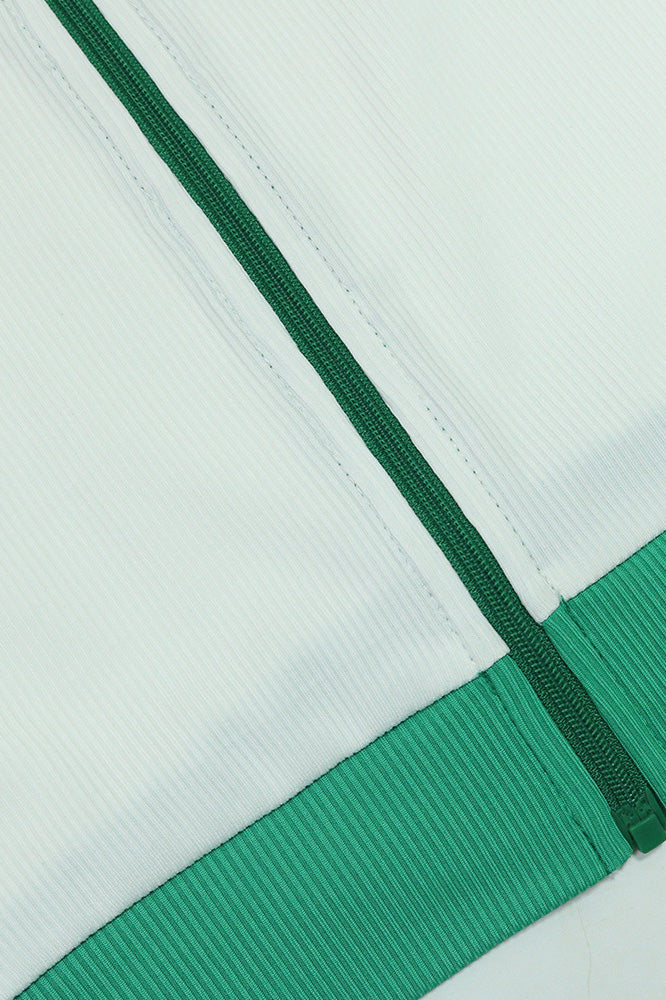 Colorblock Sleeveless Zip Top and Skirt Outfit Lavish Daily