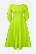 Elegant 3/4 Petal Sleeve Long Midi Dress Lavish Daily