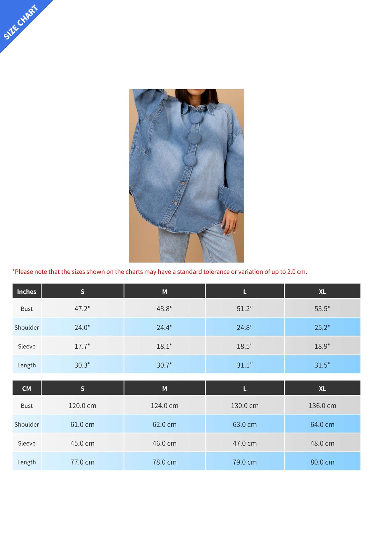 Oversized Statement Button Denim Shacket LavishDaily