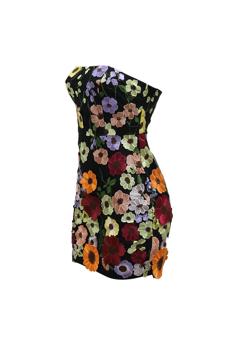 Off Shoulder 3D Embroidery Tube Mini Dresses Lavish Daily