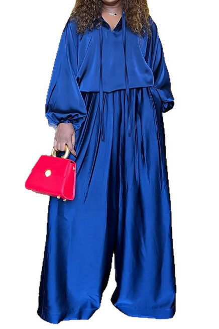 Drawstring Top & Wide Leg Pants Set Lavish Daily