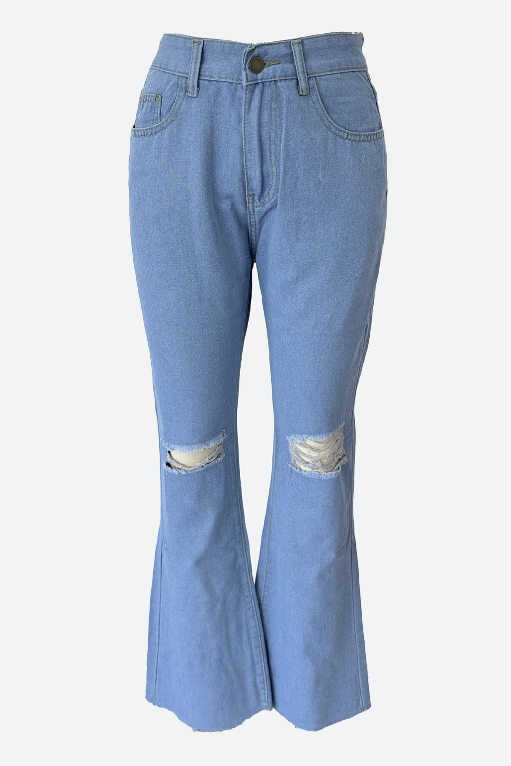High Waist Cut Out Straight Jeans Lavish Daily