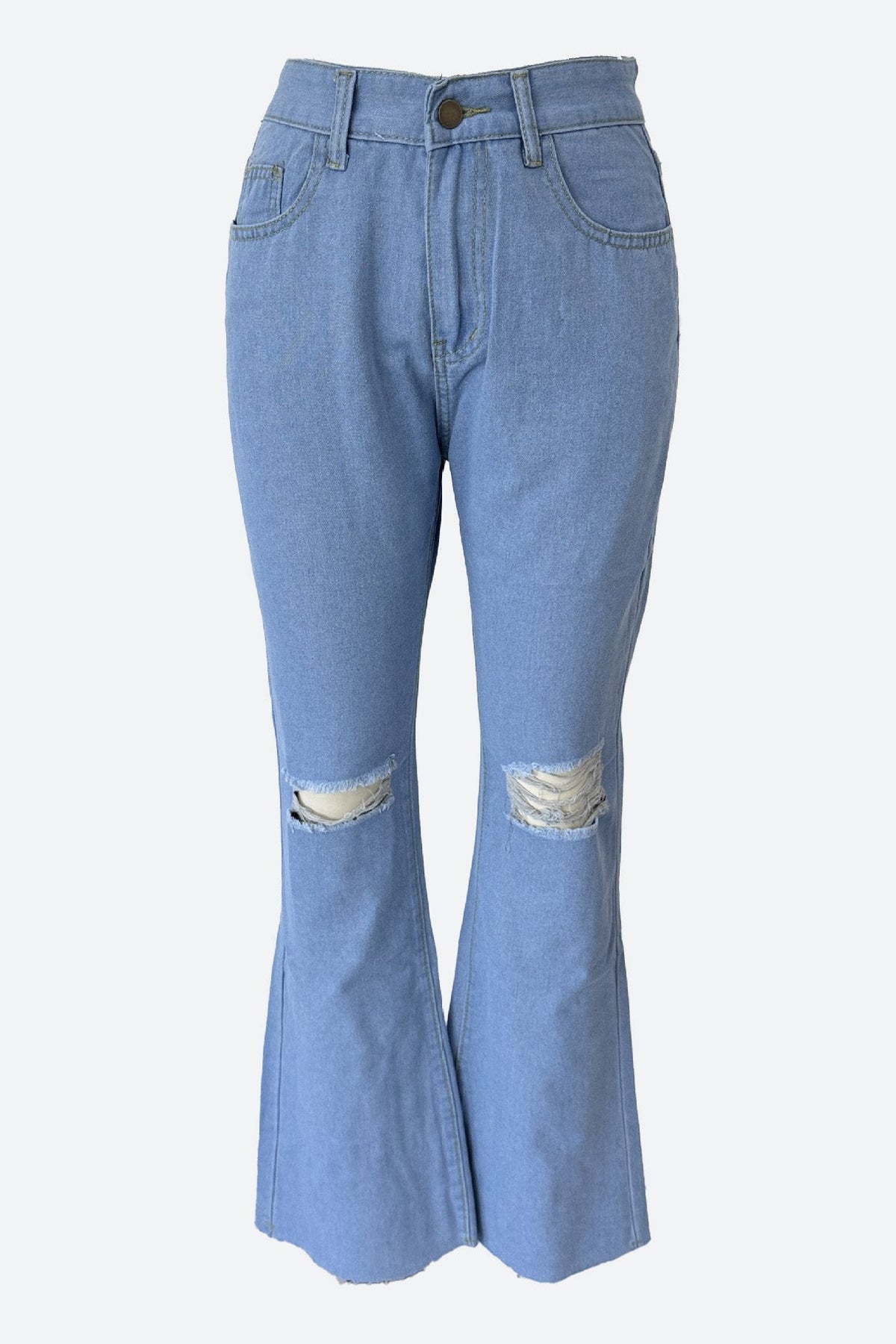 High Waist Cut Out Straight Jeans Lavish Daily