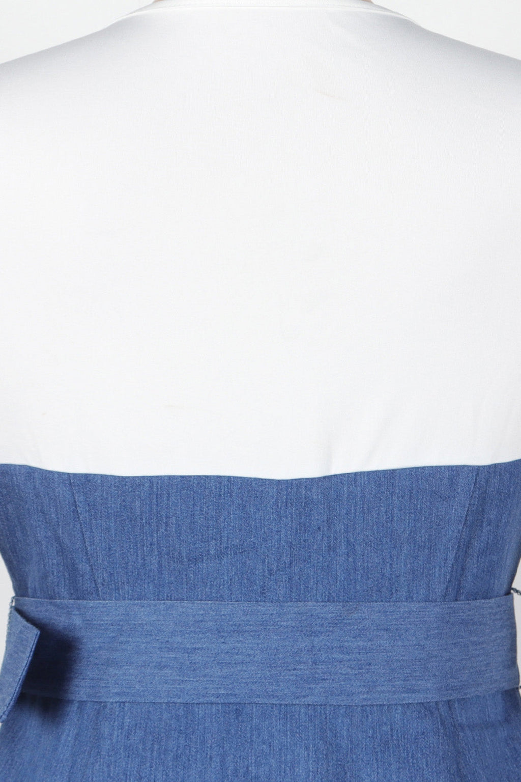 Elegant Denim Patchwork Pocket A-Line Dress Lavish Daily