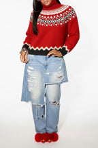 Turtleneck Cropped Knit Sweater Lavish Daily