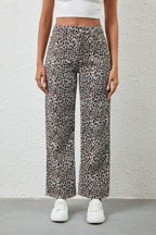 Leopard Print Loose Fit Denim Jeans Lavish Daily