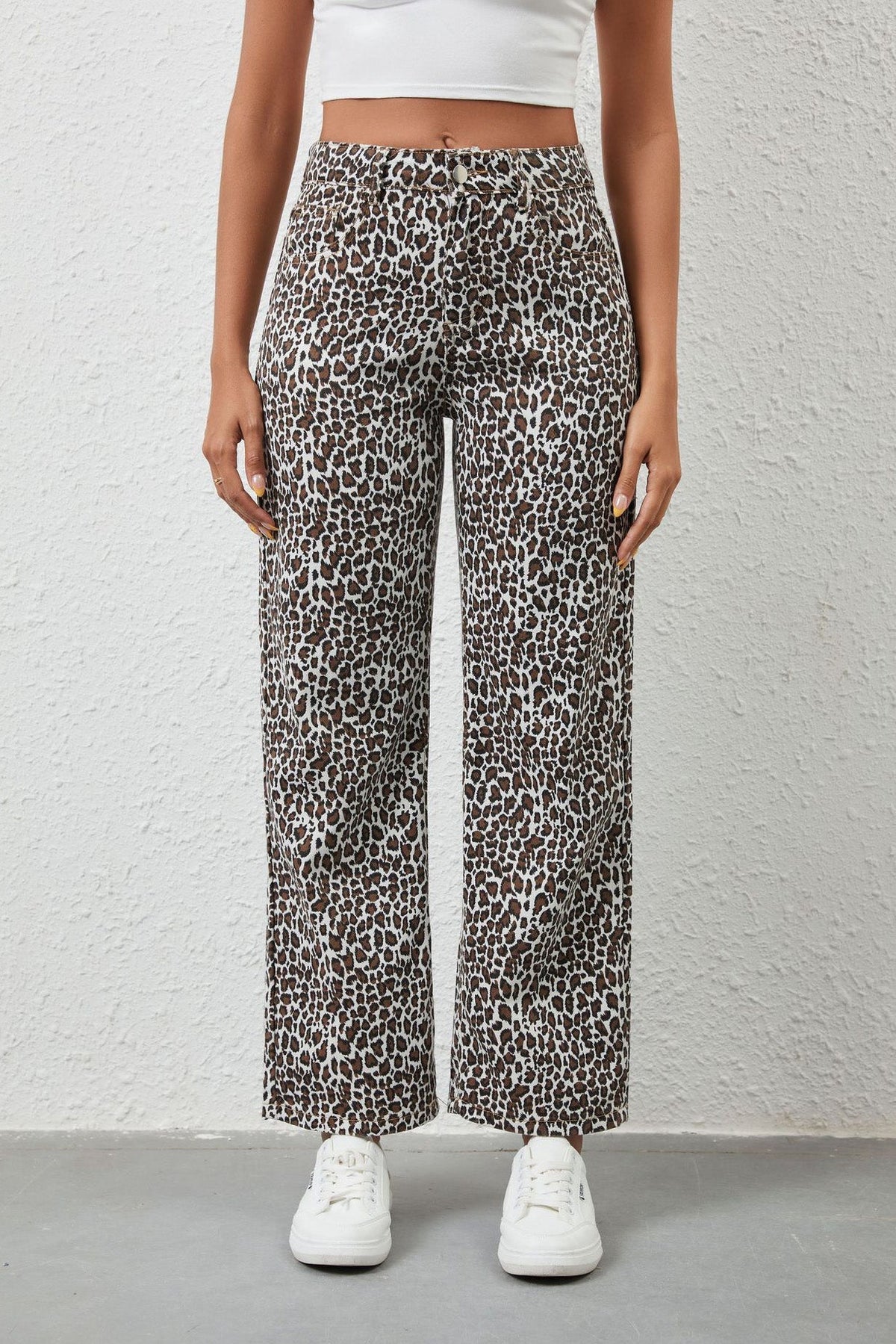 Leopard Print Loose Fit Denim Jeans Lavish Daily