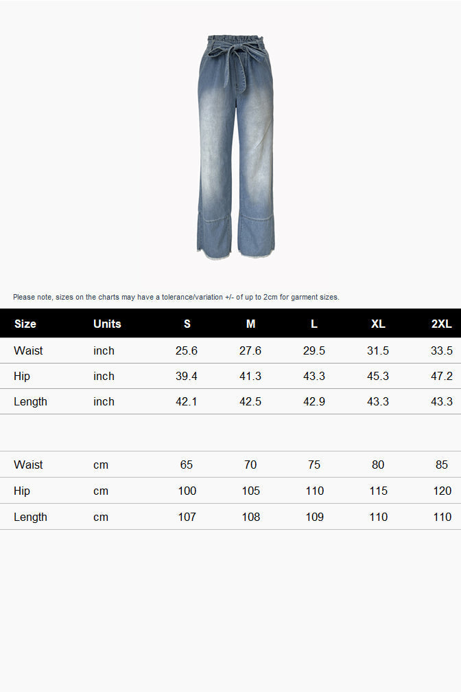 Drawstring Waist Wide Leg Jeans Lavish Daily