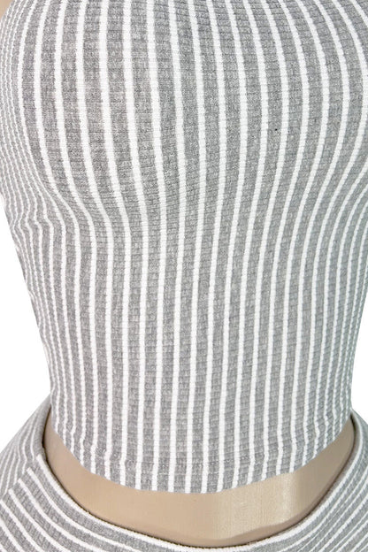 Striped Ribbed Tube Top & Shorts Set Lavish Daily