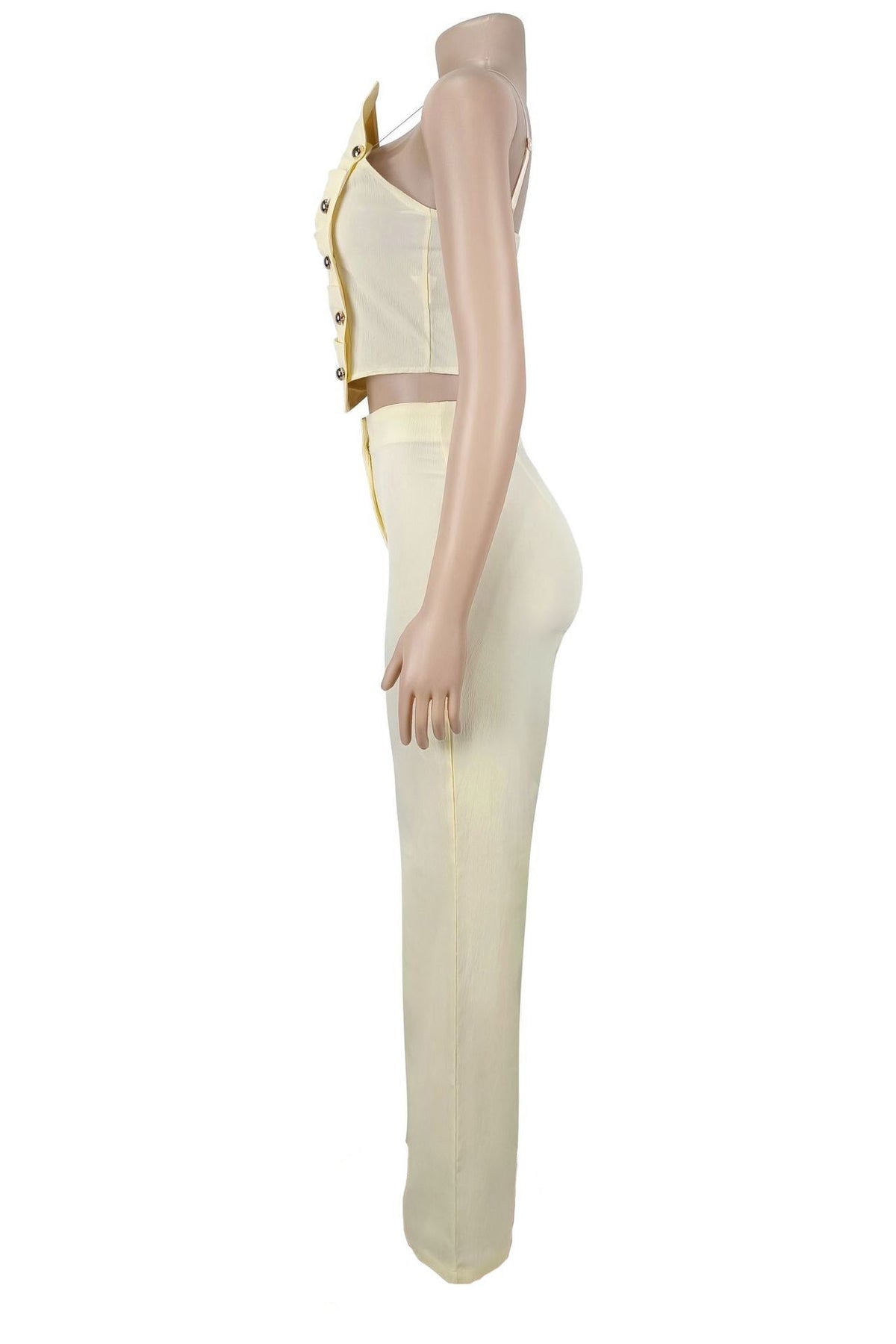 Asymmetrical Button Cami Pant Set Lavish Daily