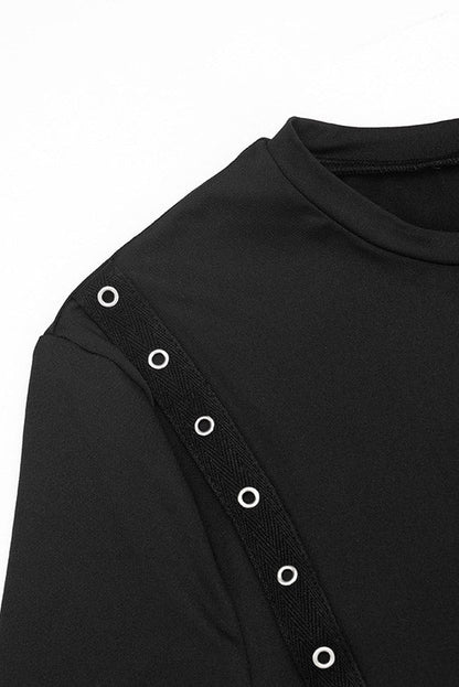 Grommet-Detail Long-Sleeve Mini Dress Lavish Daily