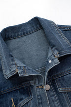 Denim Polo Collar Short Top Coat Lavish Daily