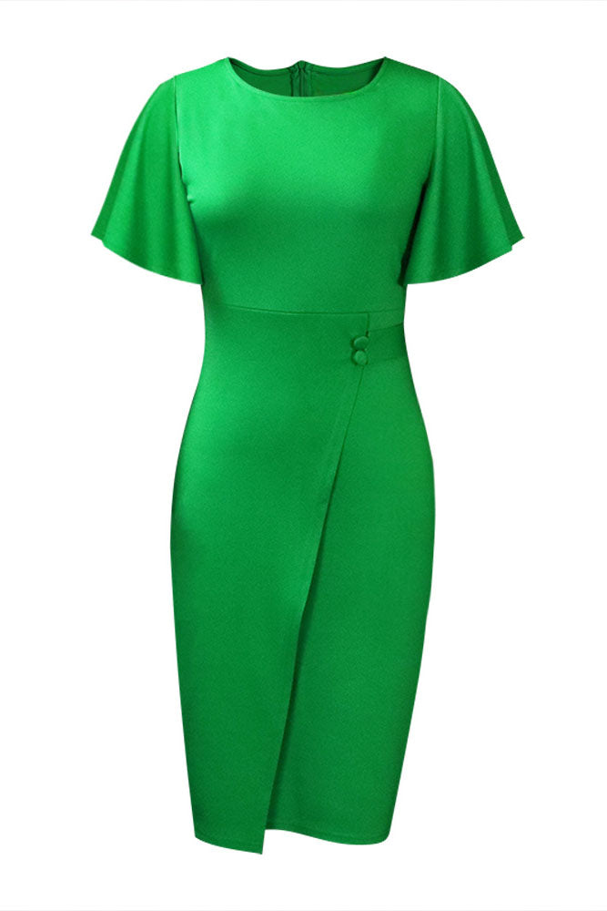 Midi Bodycon Ruffle Sleeve Dress Lavish Daily
