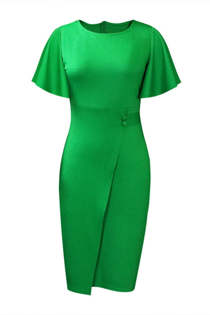 Midi Bodycon Ruffle Sleeve Dress Lavish Daily