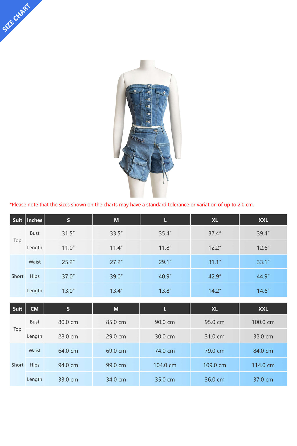 Strapless Denim Shorts Set Lavish Daily