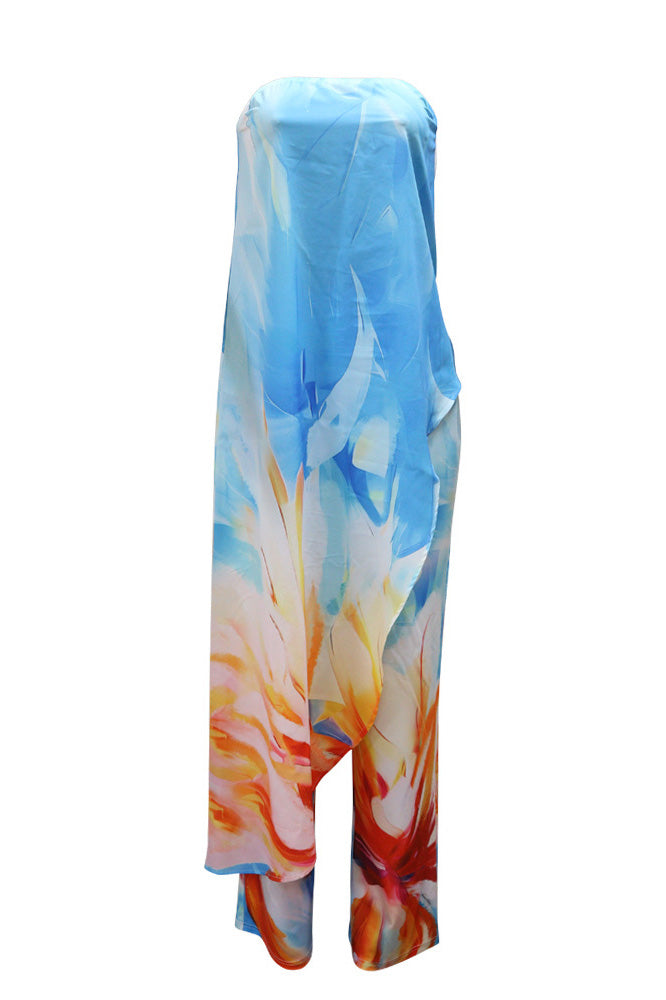 Printed Tube Top & Pants Two-Piece Set Lavish Daily