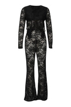 Lace Top and Wide Leg Pants Set LavishDaily