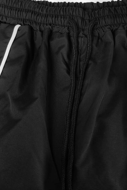 Contrast Piping Zip-Up Crop Top & Shorts Set Lavish Daily