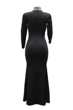 Long Sleeve Diamond Fishtail Bandage Maxi Dress LavishDaily