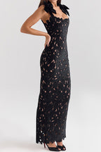 Sleeveless Lace Backless Maxi Dress Lavish Daily