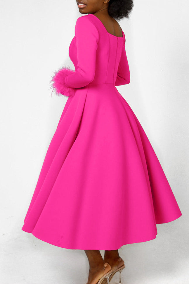 Long Sleeve Square Neck Maxi Dresses Lavish Daily