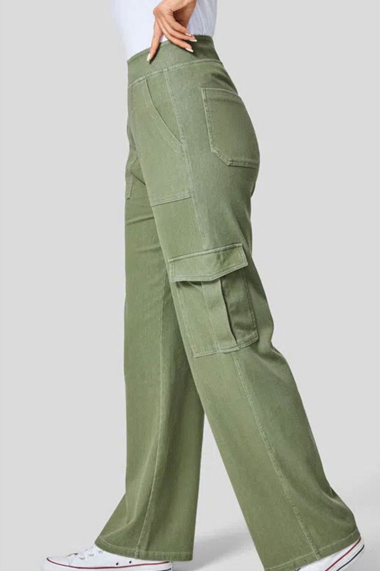 High Rise Wide Leg Cargo Jeans Lavish Daily