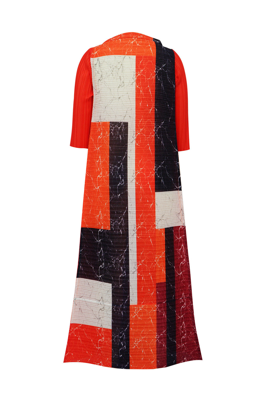 Abstract Print Pleated A Line Midi Dress Lavish Daily