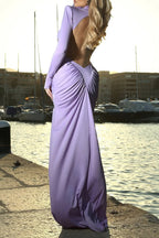 Cutout Long Sleeve Maxi Dress Lavish Daily